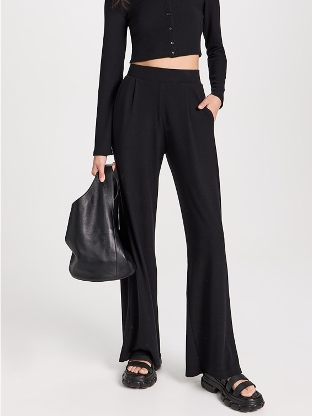 Leset Lauren pleated pocket pant in black NWT